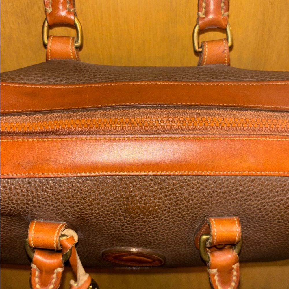 Dooney & Bourke AWL Speedy Chocolate and Caramel Satchel Vintage - Picture 6 of 11